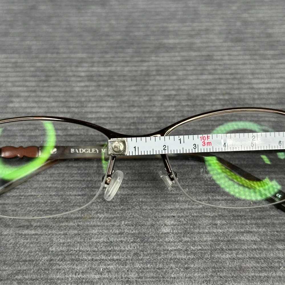 Badgley Mischka Clio Brown Crystal Y2K Cat Eye Eyeglasses 52-18-135